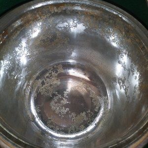 Vintage Sheffield Silver Company 9145 Ice Bucket Mechanical Lid Pyrex Glass Ins.